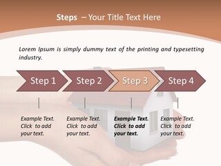 A Person Holding A Small House In Their Hand PowerPoint Template