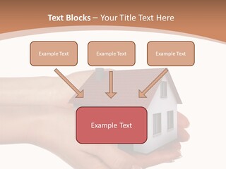 A Person Holding A Small House In Their Hand PowerPoint Template