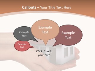 A Person Holding A Small House In Their Hand PowerPoint Template