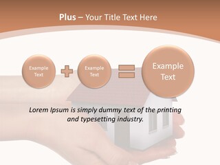 A Person Holding A Small House In Their Hand PowerPoint Template