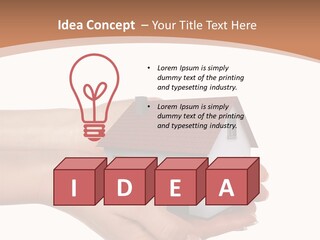 A Person Holding A Small House In Their Hand PowerPoint Template