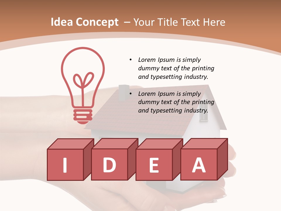 A Person Holding A Small House In Their Hand PowerPoint Template