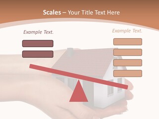 A Person Holding A Small House In Their Hand PowerPoint Template