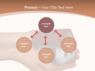 A Person Holding A Small House In Their Hand PowerPoint Template