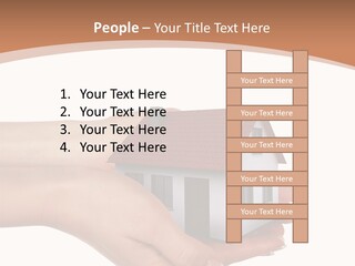 A Person Holding A Small House In Their Hand PowerPoint Template