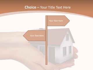A Person Holding A Small House In Their Hand PowerPoint Template