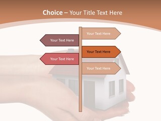 A Person Holding A Small House In Their Hand PowerPoint Template