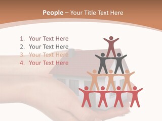 A Person Holding A Small House In Their Hand PowerPoint Template