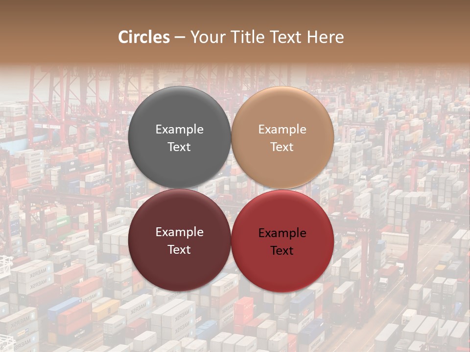 A Large Group Of Shipping Containers In A Harbor PowerPoint Template