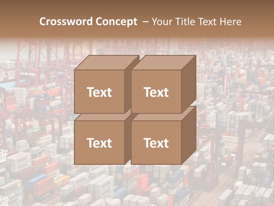 A Large Group Of Shipping Containers In A Harbor PowerPoint Template