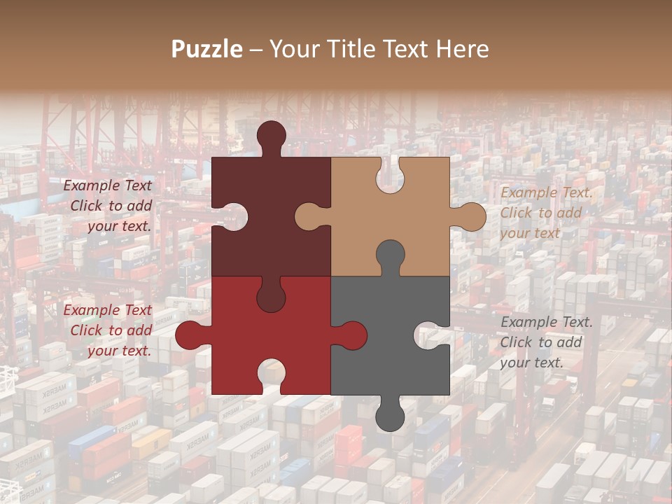 A Large Group Of Shipping Containers In A Harbor PowerPoint Template