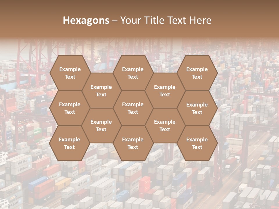 A Large Group Of Shipping Containers In A Harbor PowerPoint Template