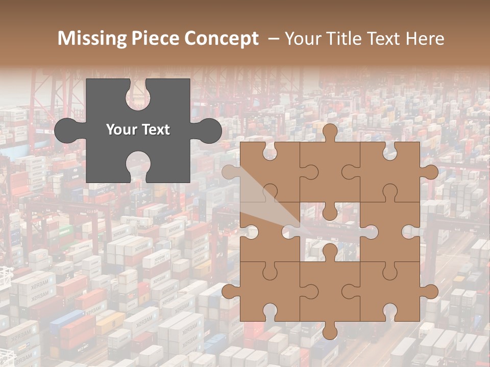 A Large Group Of Shipping Containers In A Harbor PowerPoint Template