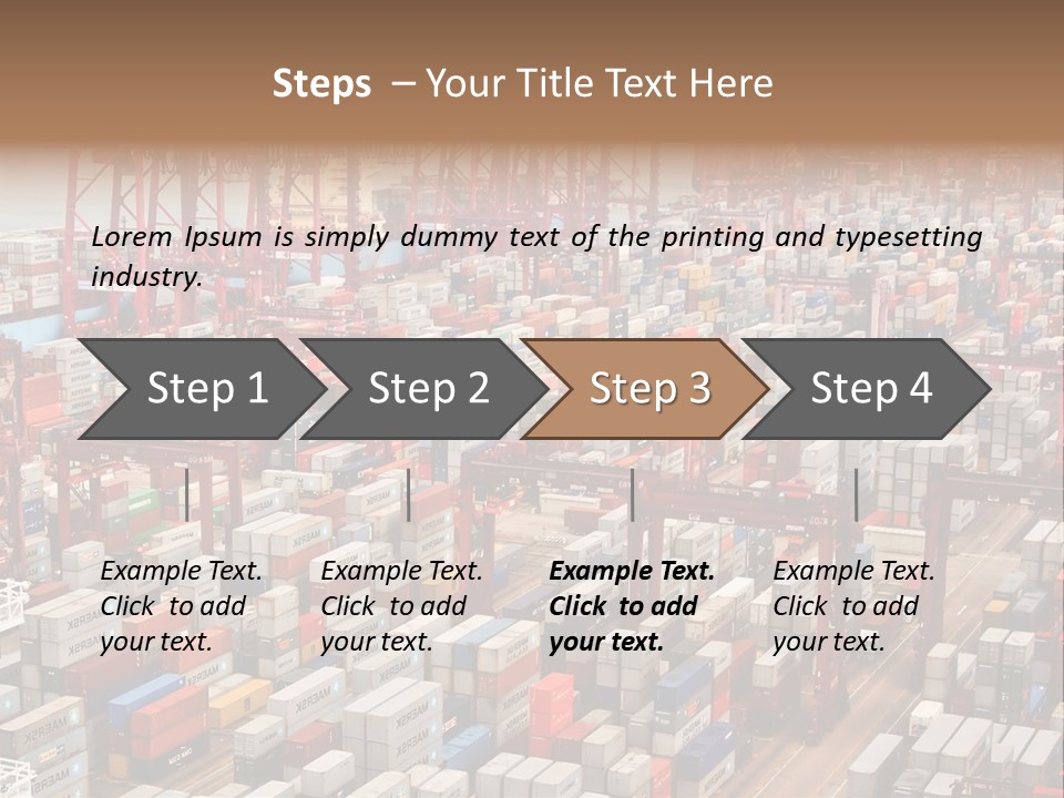A Large Group Of Shipping Containers In A Harbor PowerPoint Template