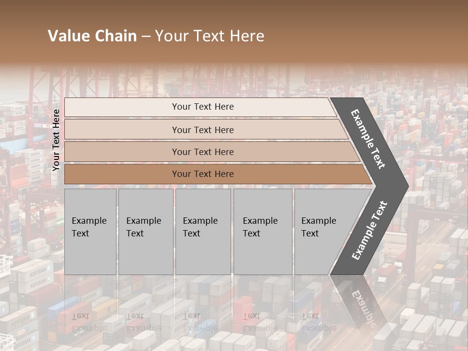 A Large Group Of Shipping Containers In A Harbor PowerPoint Template