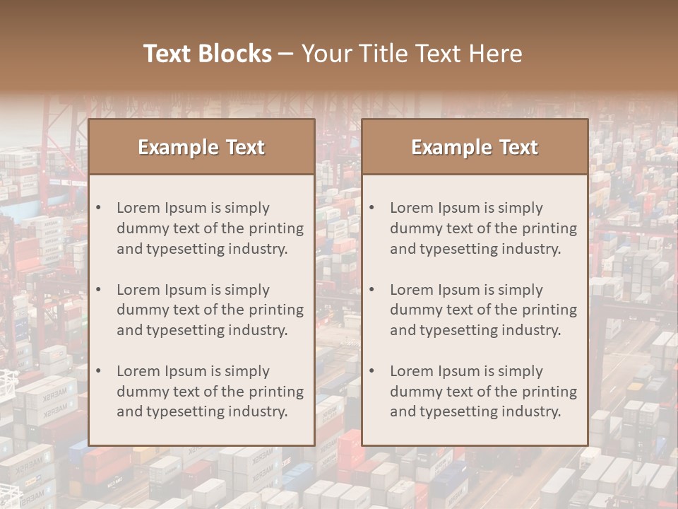 A Large Group Of Shipping Containers In A Harbor PowerPoint Template