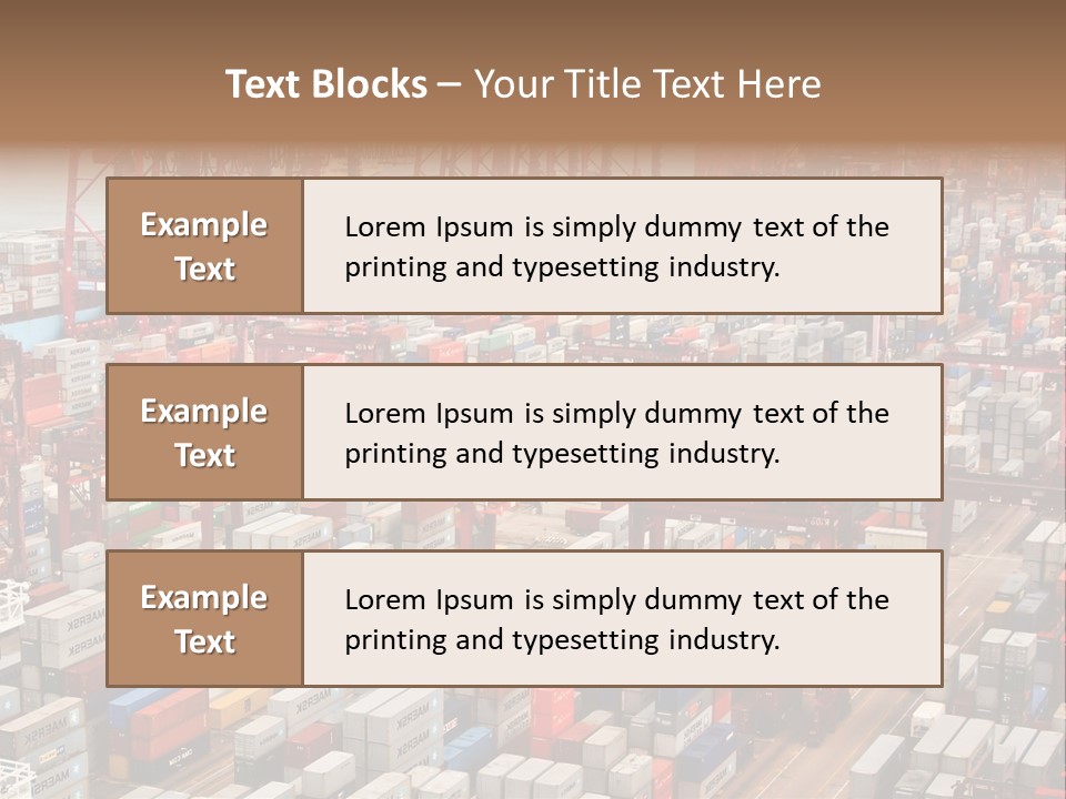 A Large Group Of Shipping Containers In A Harbor PowerPoint Template