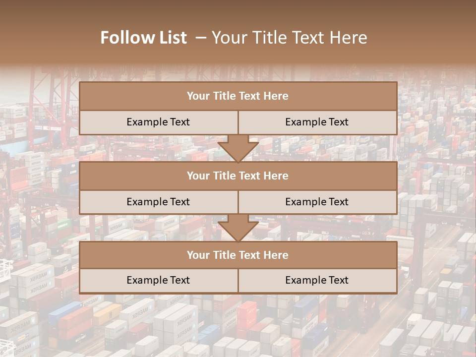 A Large Group Of Shipping Containers In A Harbor PowerPoint Template