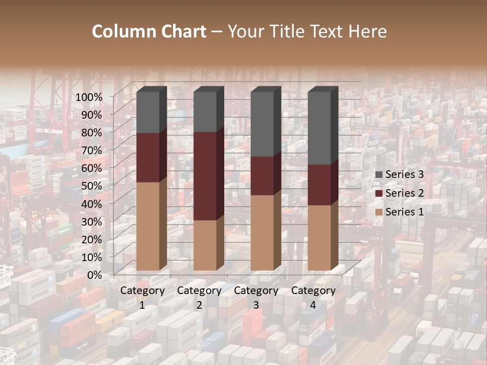 A Large Group Of Shipping Containers In A Harbor PowerPoint Template