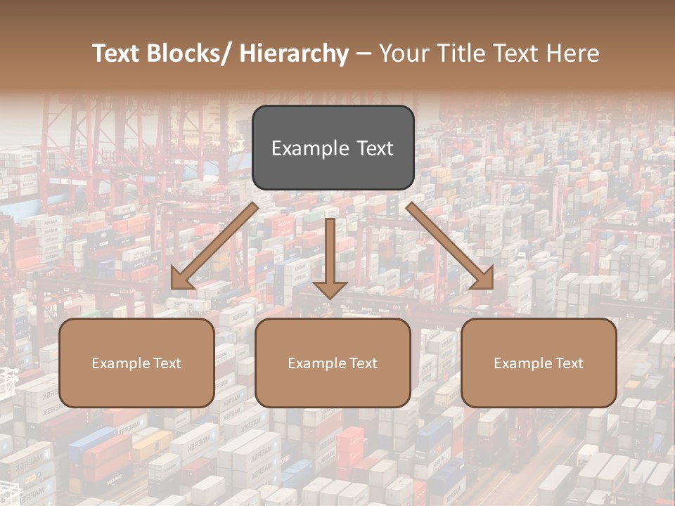 A Large Group Of Shipping Containers In A Harbor PowerPoint Template