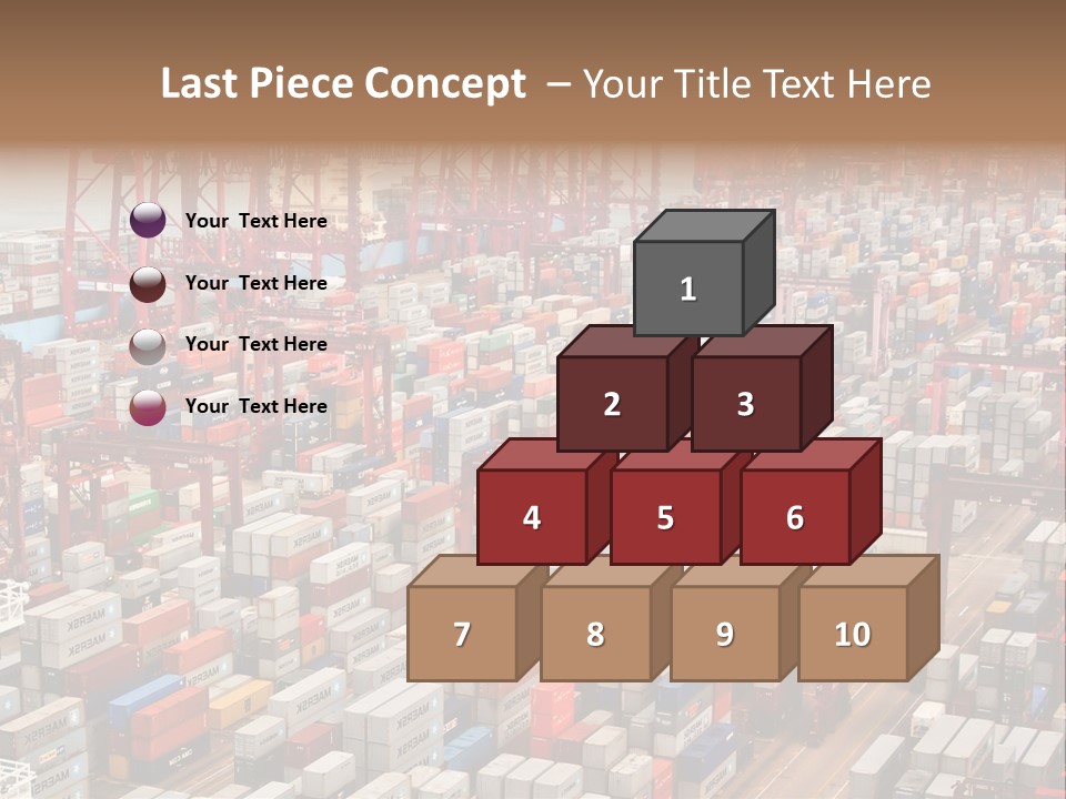 A Large Group Of Shipping Containers In A Harbor PowerPoint Template