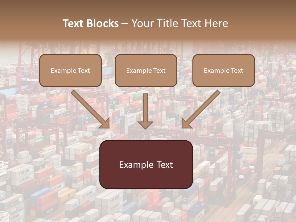 A Large Group Of Shipping Containers In A Harbor PowerPoint Template