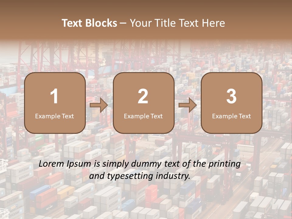 A Large Group Of Shipping Containers In A Harbor PowerPoint Template