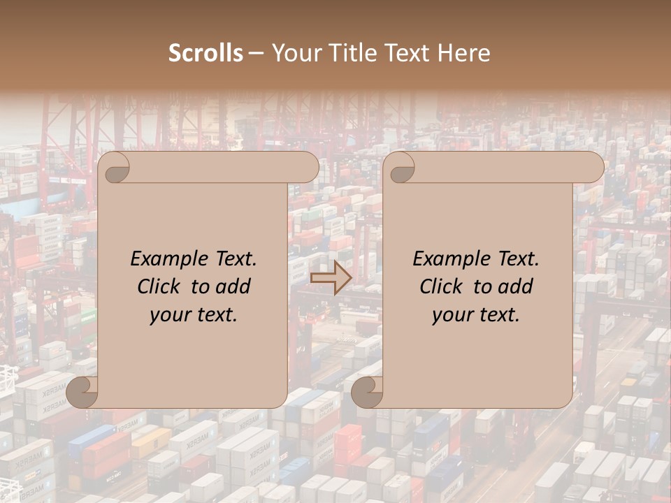 A Large Group Of Shipping Containers In A Harbor PowerPoint Template
