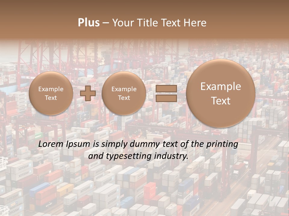 A Large Group Of Shipping Containers In A Harbor PowerPoint Template