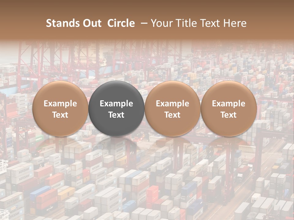 A Large Group Of Shipping Containers In A Harbor PowerPoint Template