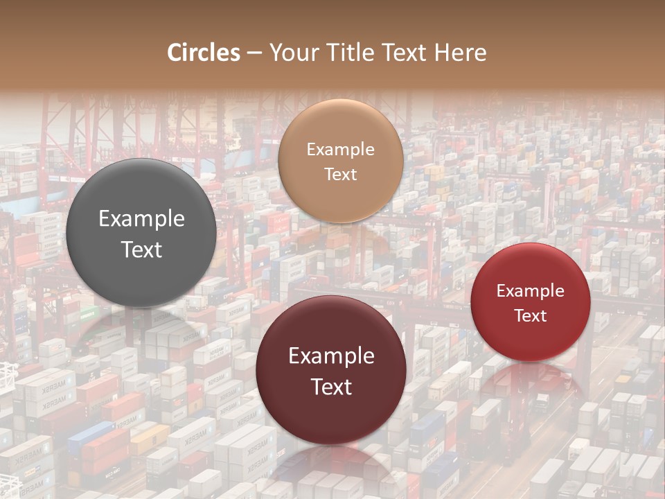 A Large Group Of Shipping Containers In A Harbor PowerPoint Template