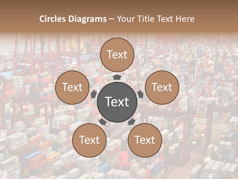 A Large Group Of Shipping Containers In A Harbor PowerPoint Template