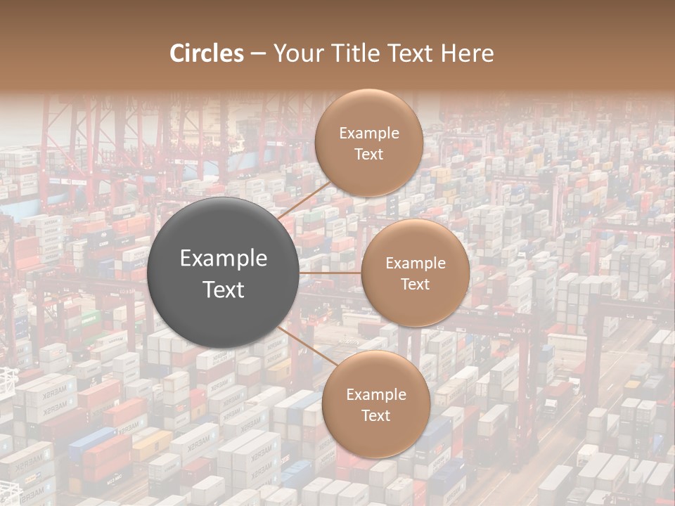 A Large Group Of Shipping Containers In A Harbor PowerPoint Template