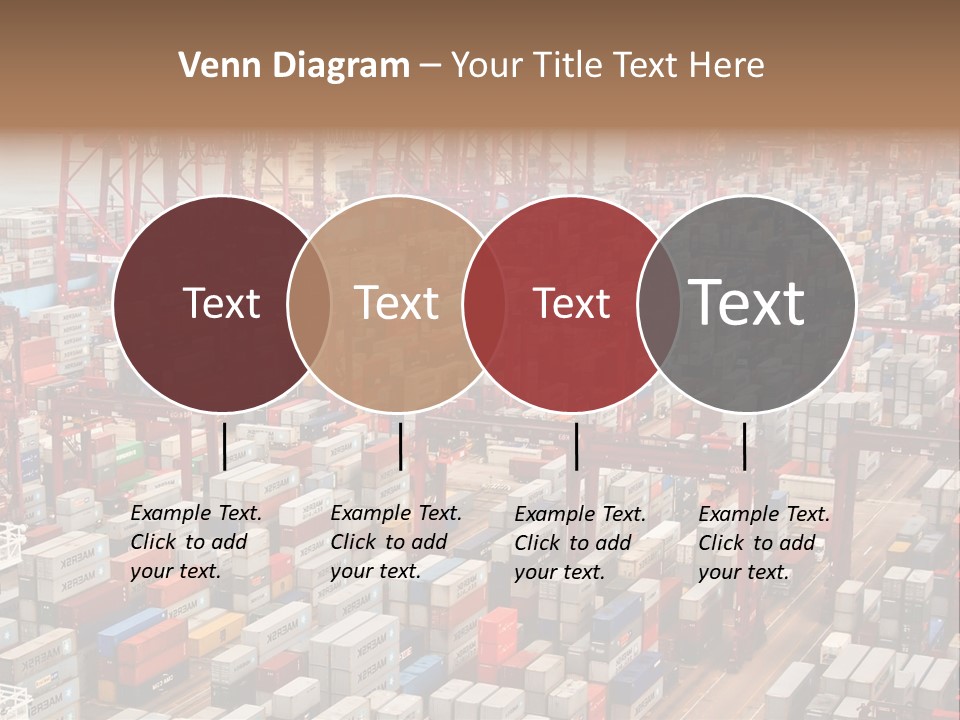 A Large Group Of Shipping Containers In A Harbor PowerPoint Template
