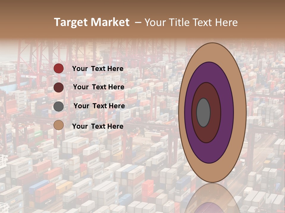 A Large Group Of Shipping Containers In A Harbor PowerPoint Template