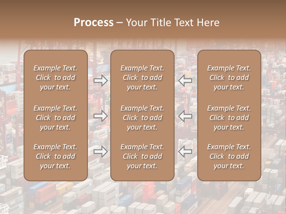 A Large Group Of Shipping Containers In A Harbor PowerPoint Template