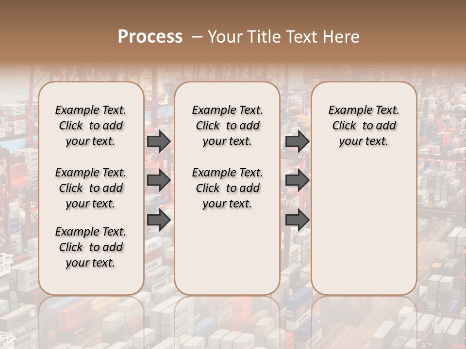 A Large Group Of Shipping Containers In A Harbor PowerPoint Template