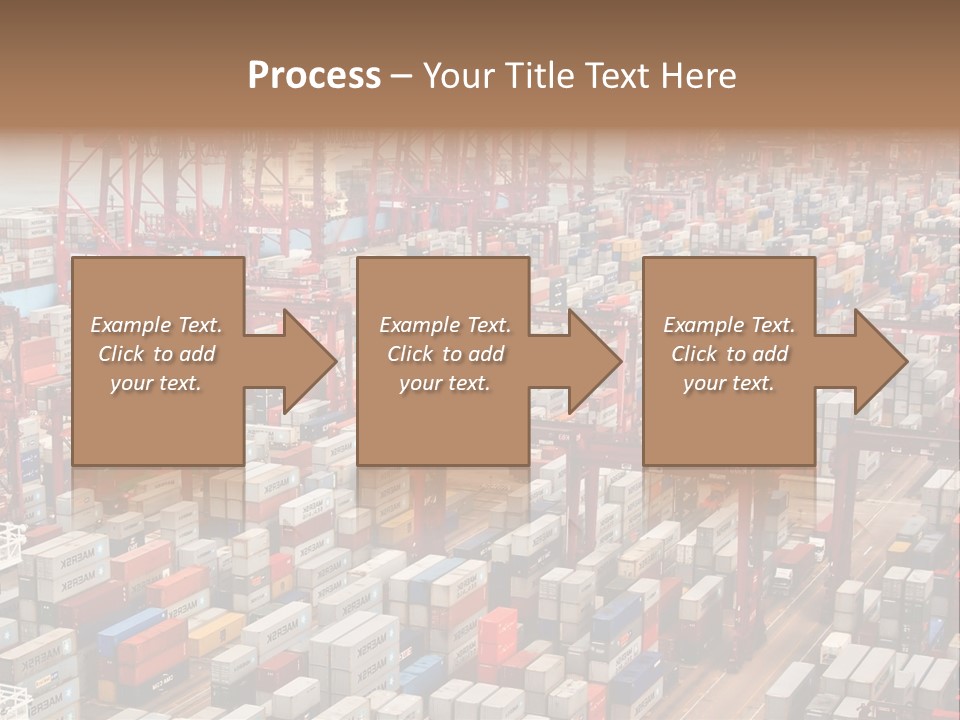 A Large Group Of Shipping Containers In A Harbor PowerPoint Template