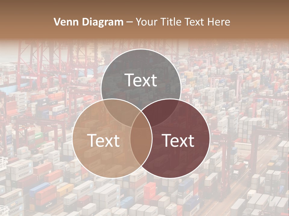 A Large Group Of Shipping Containers In A Harbor PowerPoint Template