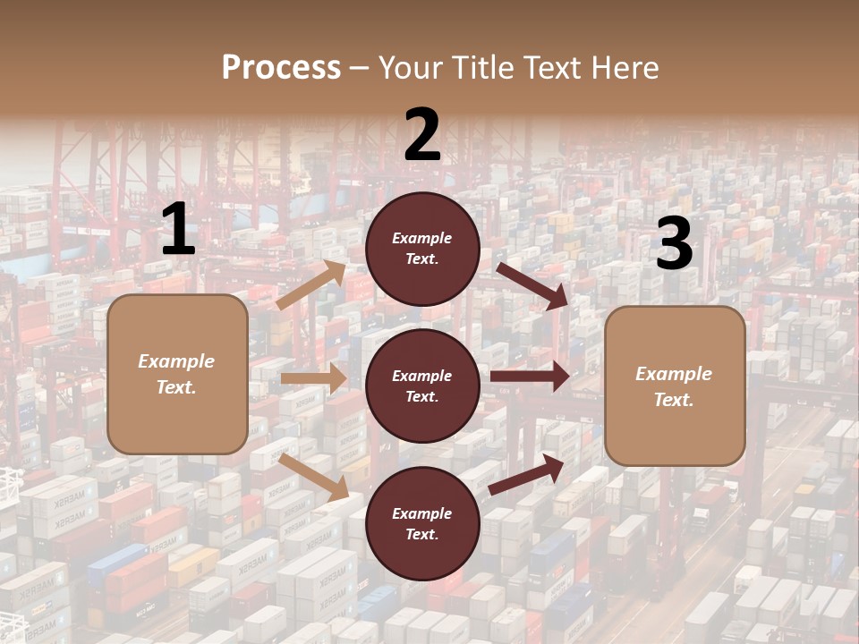 A Large Group Of Shipping Containers In A Harbor PowerPoint Template