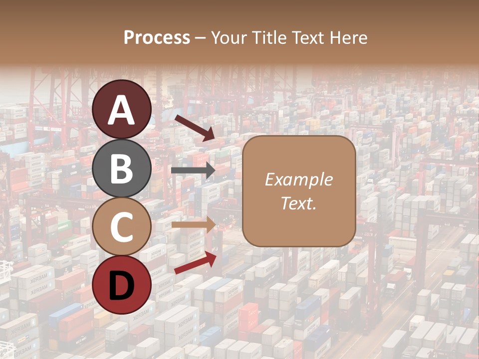A Large Group Of Shipping Containers In A Harbor PowerPoint Template