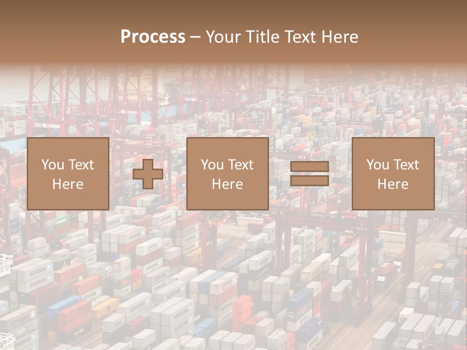 A Large Group Of Shipping Containers In A Harbor PowerPoint Template
