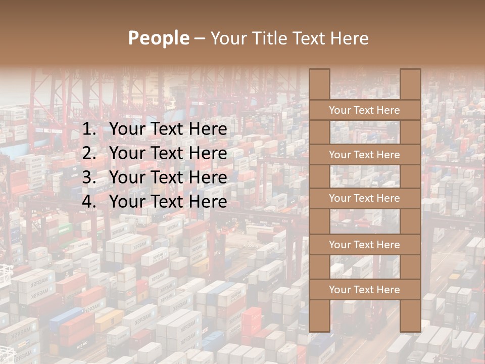 A Large Group Of Shipping Containers In A Harbor PowerPoint Template