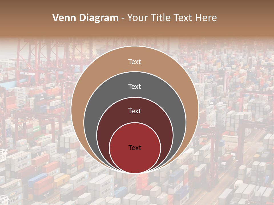 A Large Group Of Shipping Containers In A Harbor PowerPoint Template