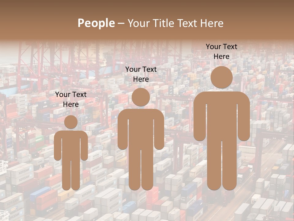 A Large Group Of Shipping Containers In A Harbor PowerPoint Template