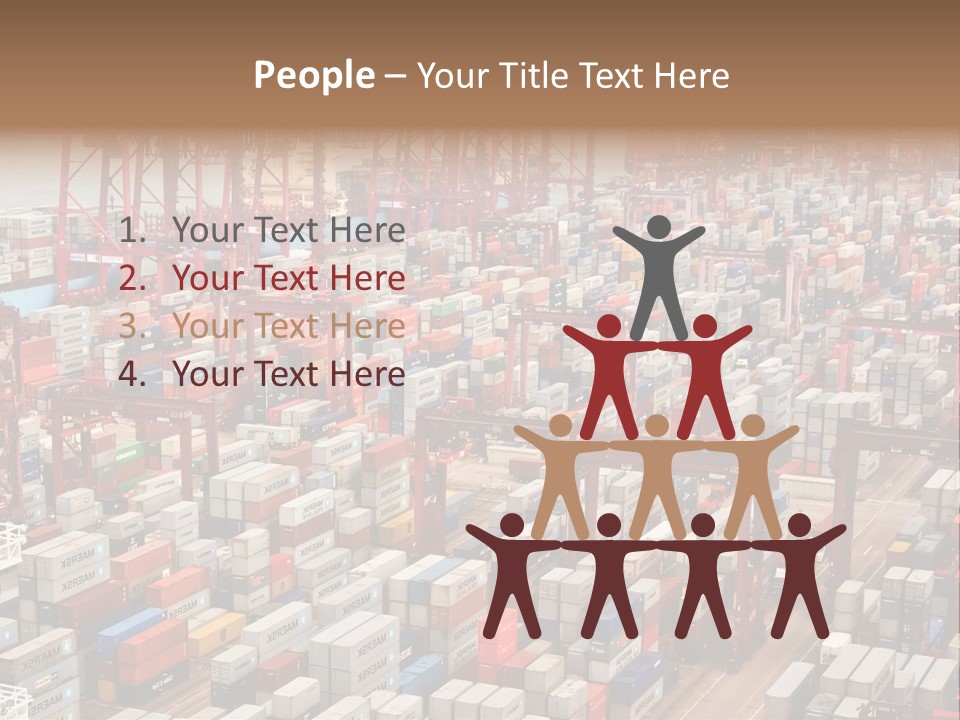 A Large Group Of Shipping Containers In A Harbor PowerPoint Template