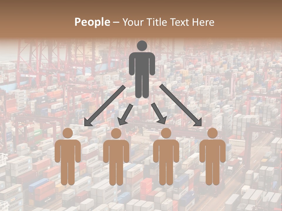 A Large Group Of Shipping Containers In A Harbor PowerPoint Template