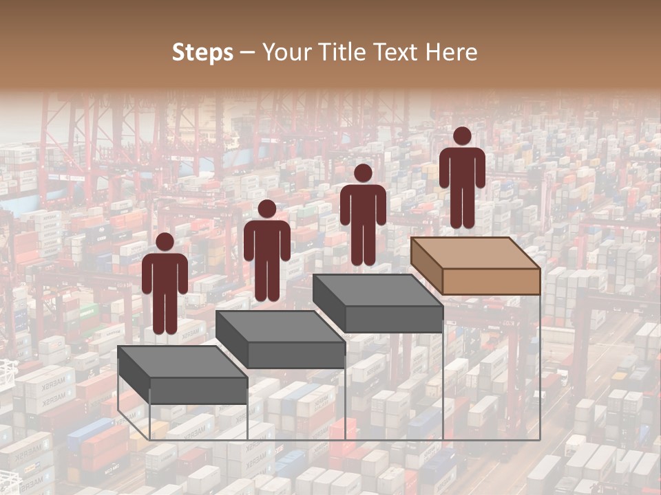 A Large Group Of Shipping Containers In A Harbor PowerPoint Template