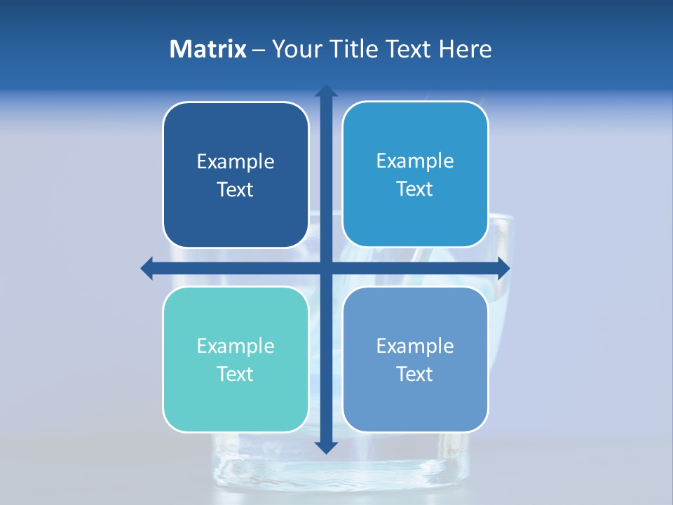 A Glass Of Blue Liquid With A Spoon In It PowerPoint Template