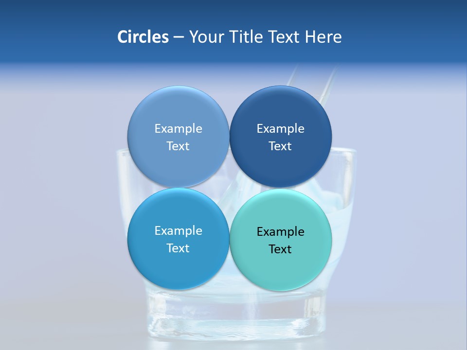 A Glass Of Blue Liquid With A Spoon In It PowerPoint Template